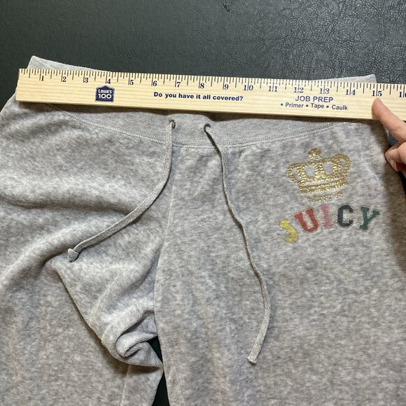 Vintage Y2K Juicy Couture Tracksuit Set Sz Medium Large Gray Pants Zip Up Jacket - Picture 13 of 16